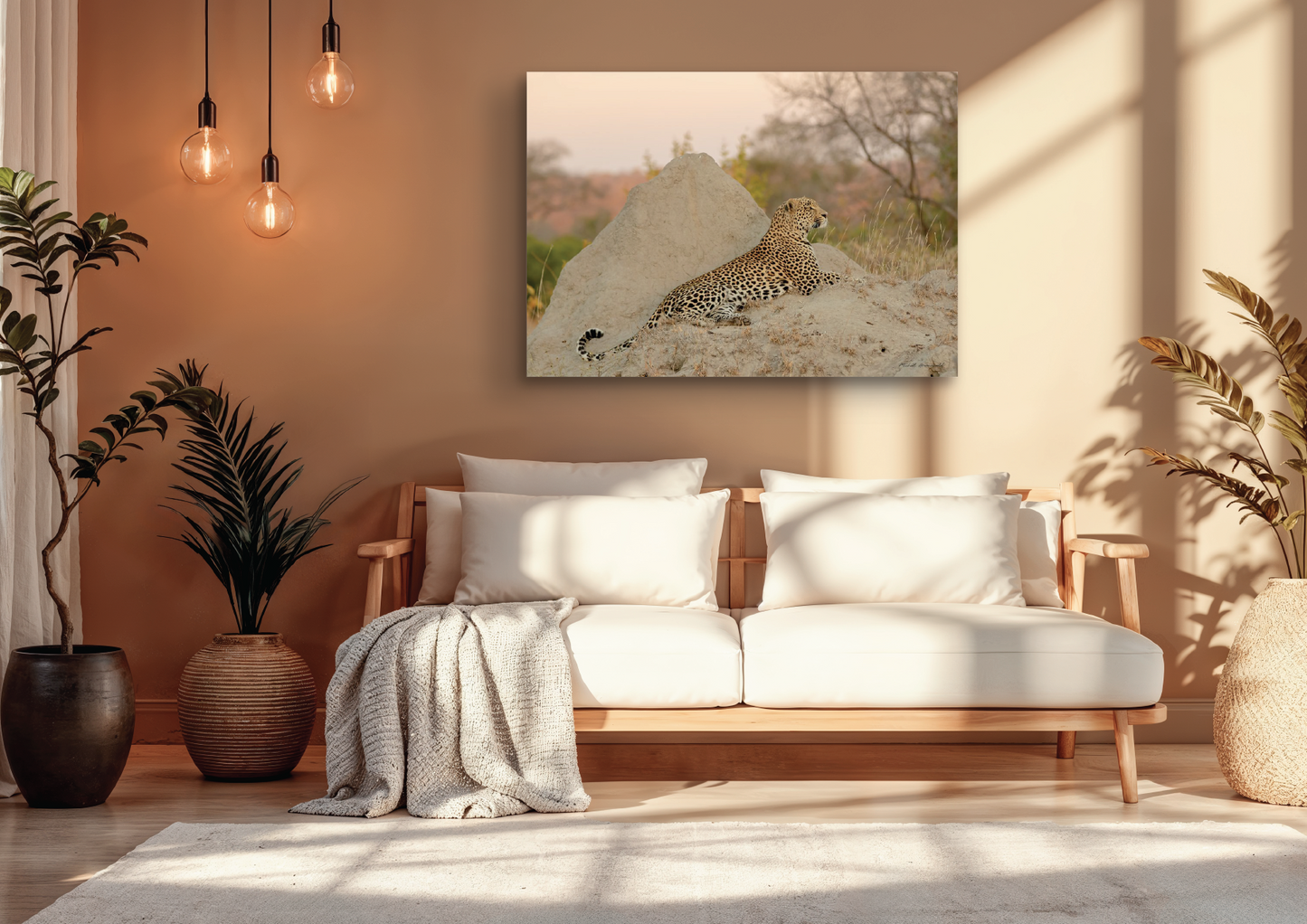 Leopard on Termite Mount